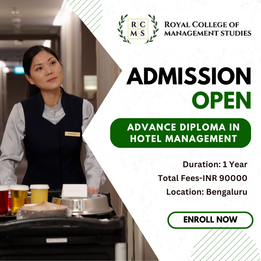 Advance Diploma in Hotel Management at ROYAL COLLEGE OF MANAGEMENT STUDIES, Bengaluru/Bangalore